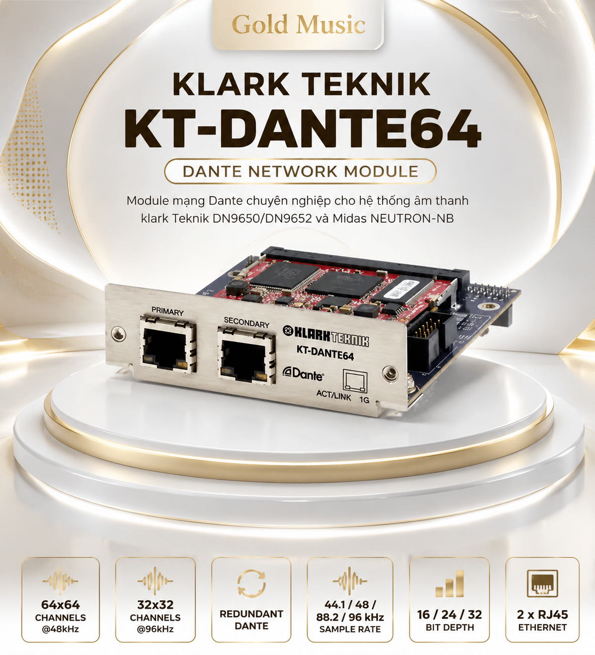 Klark Teknik KT-DANTE64 Expansion Cards and Interfaces klark teknik kt dante64 expansion cards interfaces