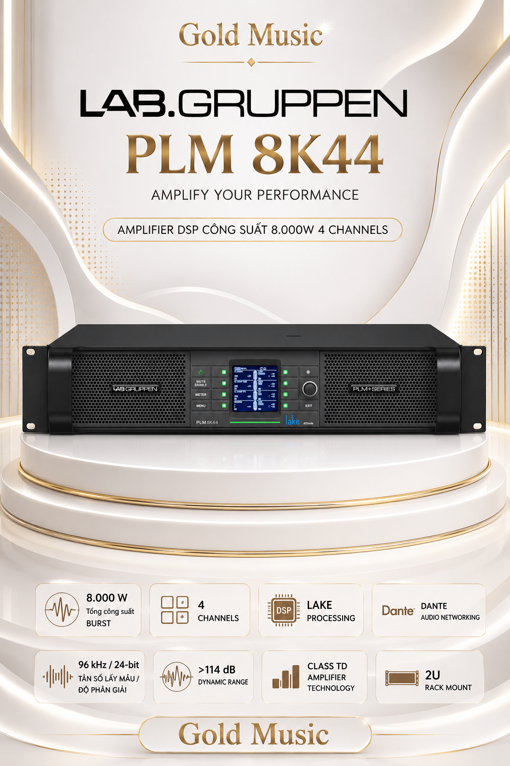Labgruppen PLM 8K44 Amply DSP Công Suất 8.000W 4 Channels labgruppen plm 8k44 ampli dsp 8 000w