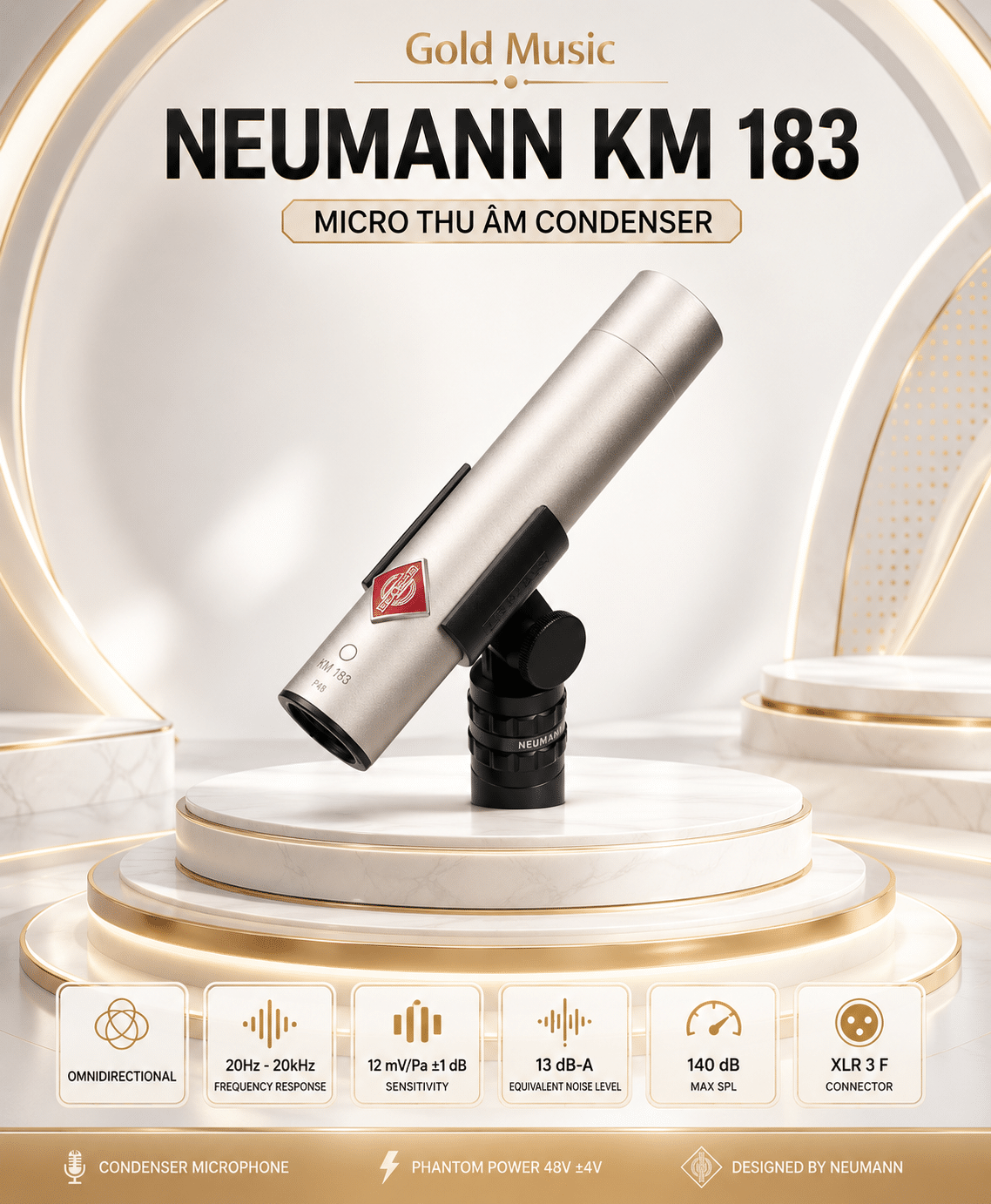 Neumann KM 183 Micro thu âm condenser neumann km 183 micro thu am condenser