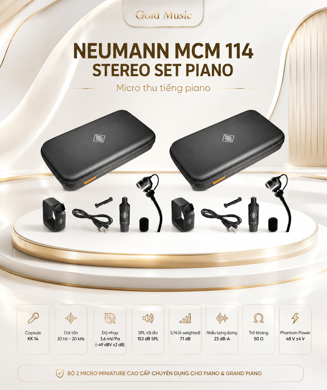 Neumann MCM 114 STEREO SET PIANO Micro thu tiếng piano neumann mcm 114 stereo set piano micro