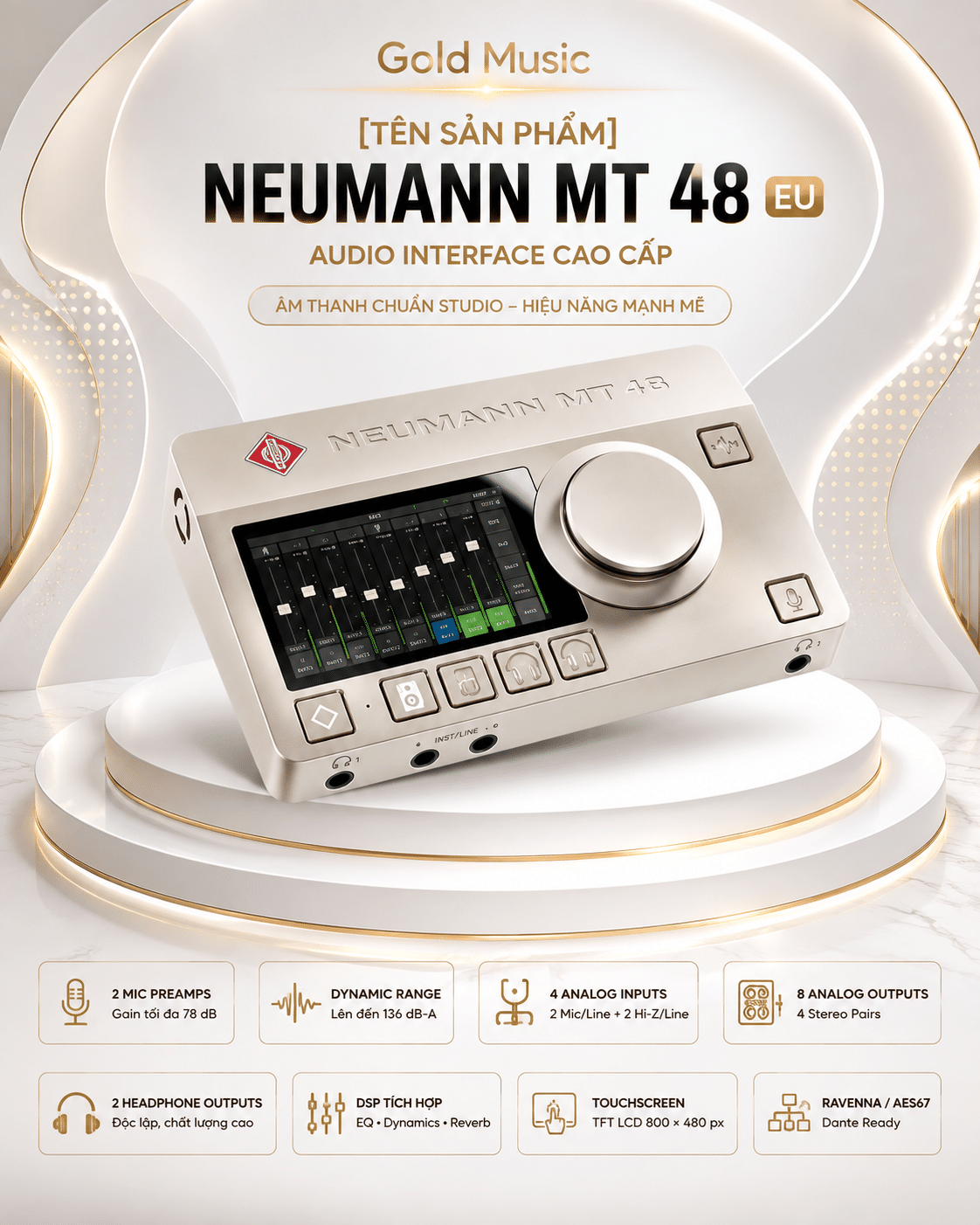 Neumann MT 48 EU Audio Interface kèm nguồn cấp neumann mt 48 eu soundcard nguon cap