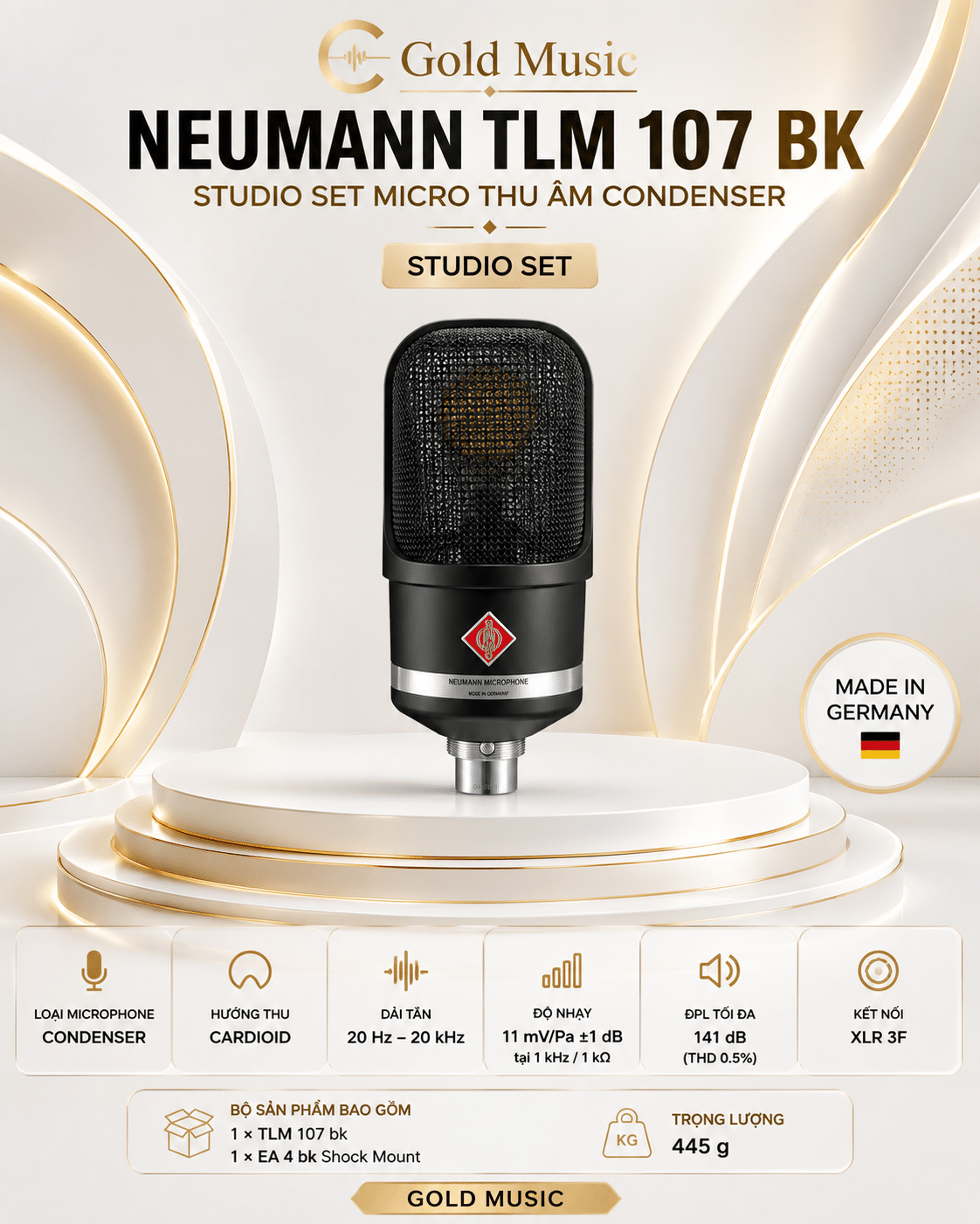 Neumann TLM 107 bk Studio Set Micro thu âm condenser neumann tlm 107 bk studio set micro