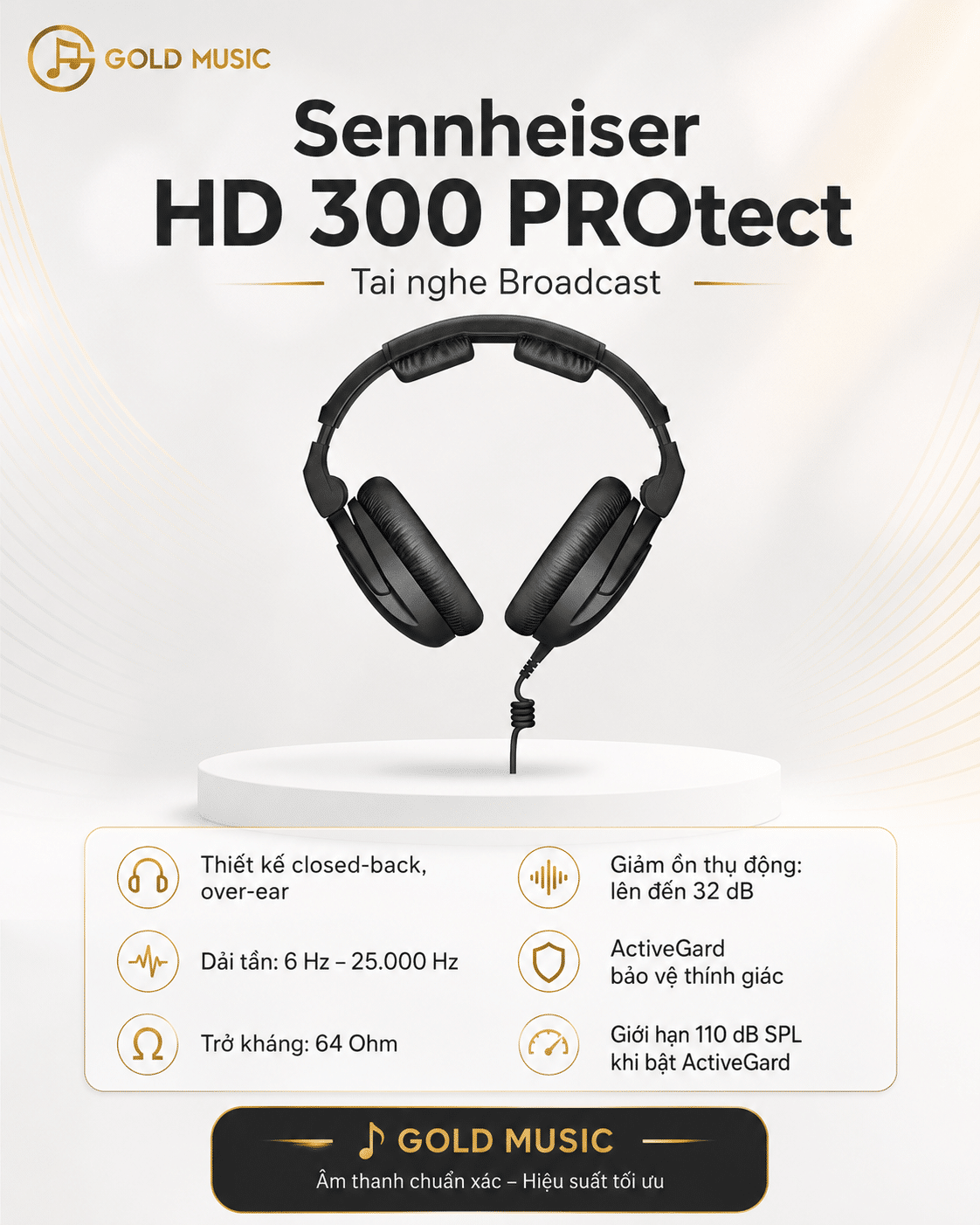 Sennheiser HD 300 PROtect Tai nghe Broadcast sennheiser hd 300 protect tai nghe broadcast