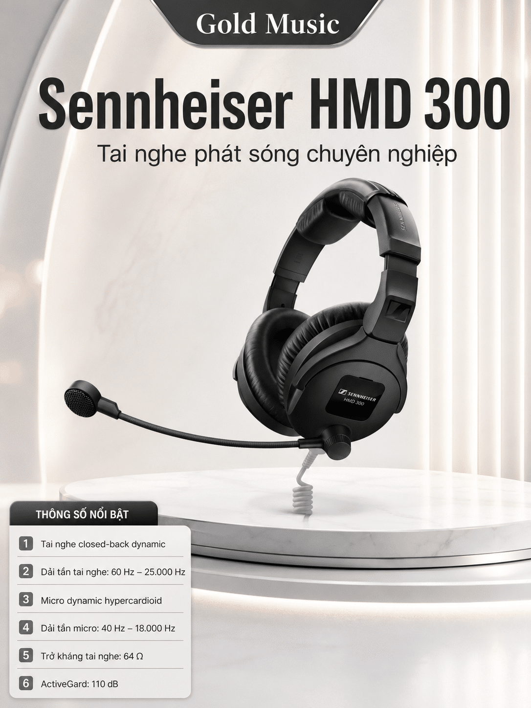 Sennheiser HMD 300 Tai nghe phát sóng chuyên nghiệp sennheiser hmd 300 tai nghe phat song