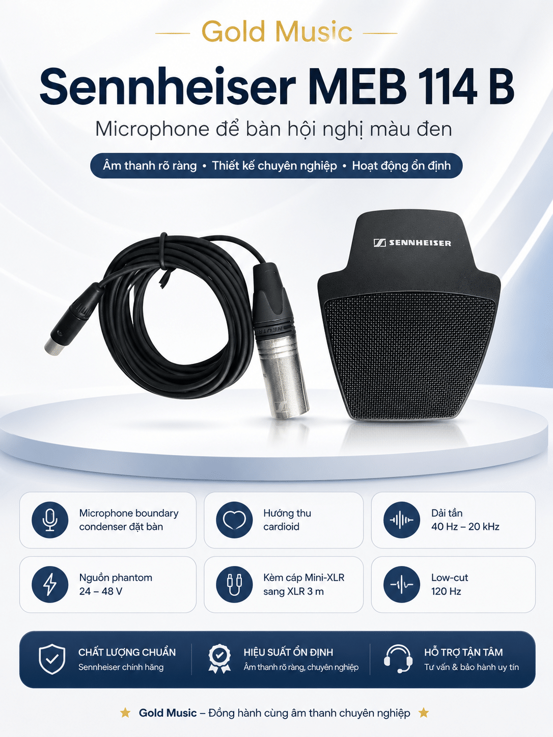 Sennheiser MEB 114 B Microphone Để Bàn Màu Đen Hội Nghị sennheiser meb 114 b microphone de ban
