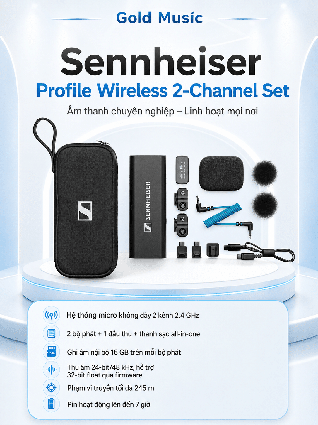 Sennheiser Profile Wireless 2-channel all-in-one microphone system sennheiser profile khong day 2 channel all