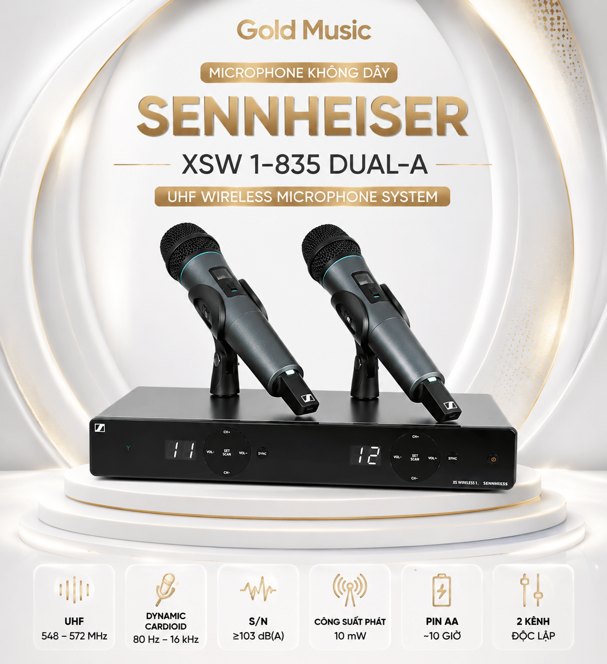 Sennheiser XSW 1-835 DUAL-A Microphone không dây sennheiser xsw 1 835 dual a microphone