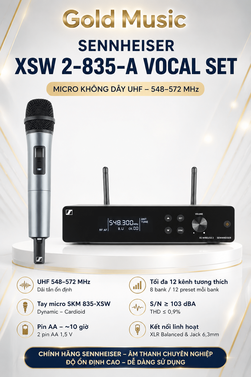 Sennheiser XSW 2-835-A Vocal Set Microphone sennheiser xsw 2 835 a vocal microphone