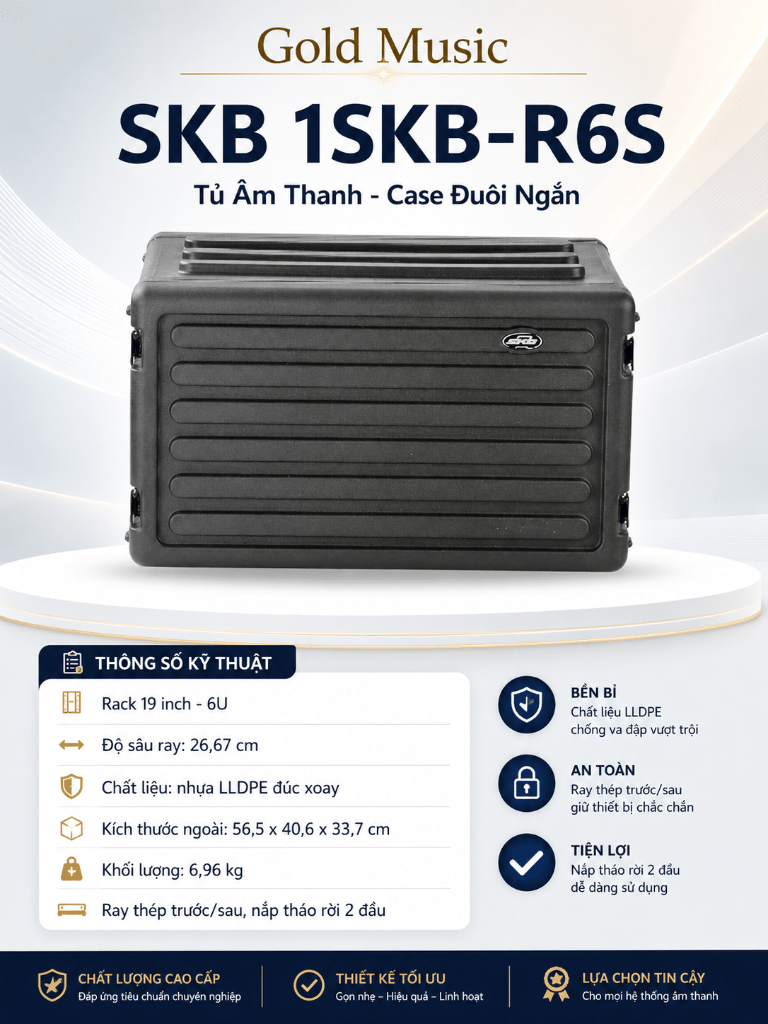 SKB 1SKB-R6S Tủ âm thanh - Case Đuôi Ngắn SKB skb 1skb r6s tu case duoi ngan