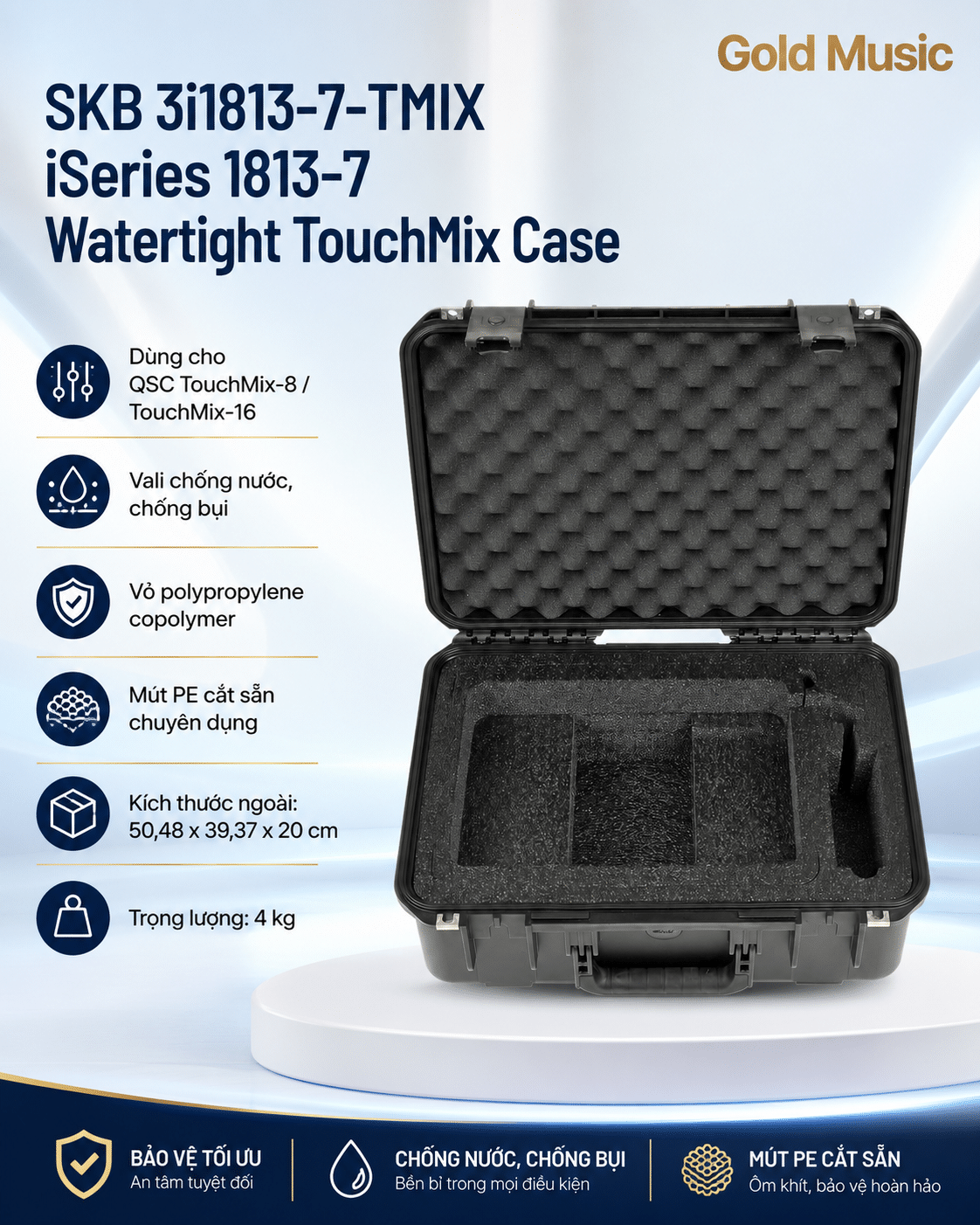 SKB 3i1813-7-TMIX iSeries 1813-7 Watertight TouchMix Case skb 3i1813 7 tmix iseries 1813 7 watertight