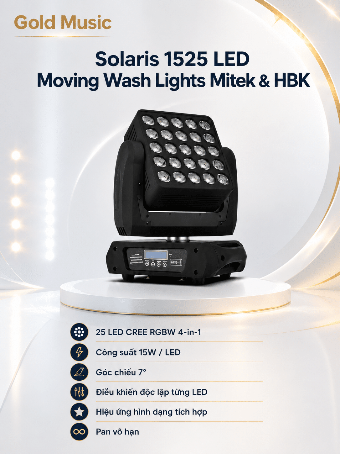 Solaris 1525 LED Moving Wash Lights Mitek&HBK solaris 1525 led moving wash