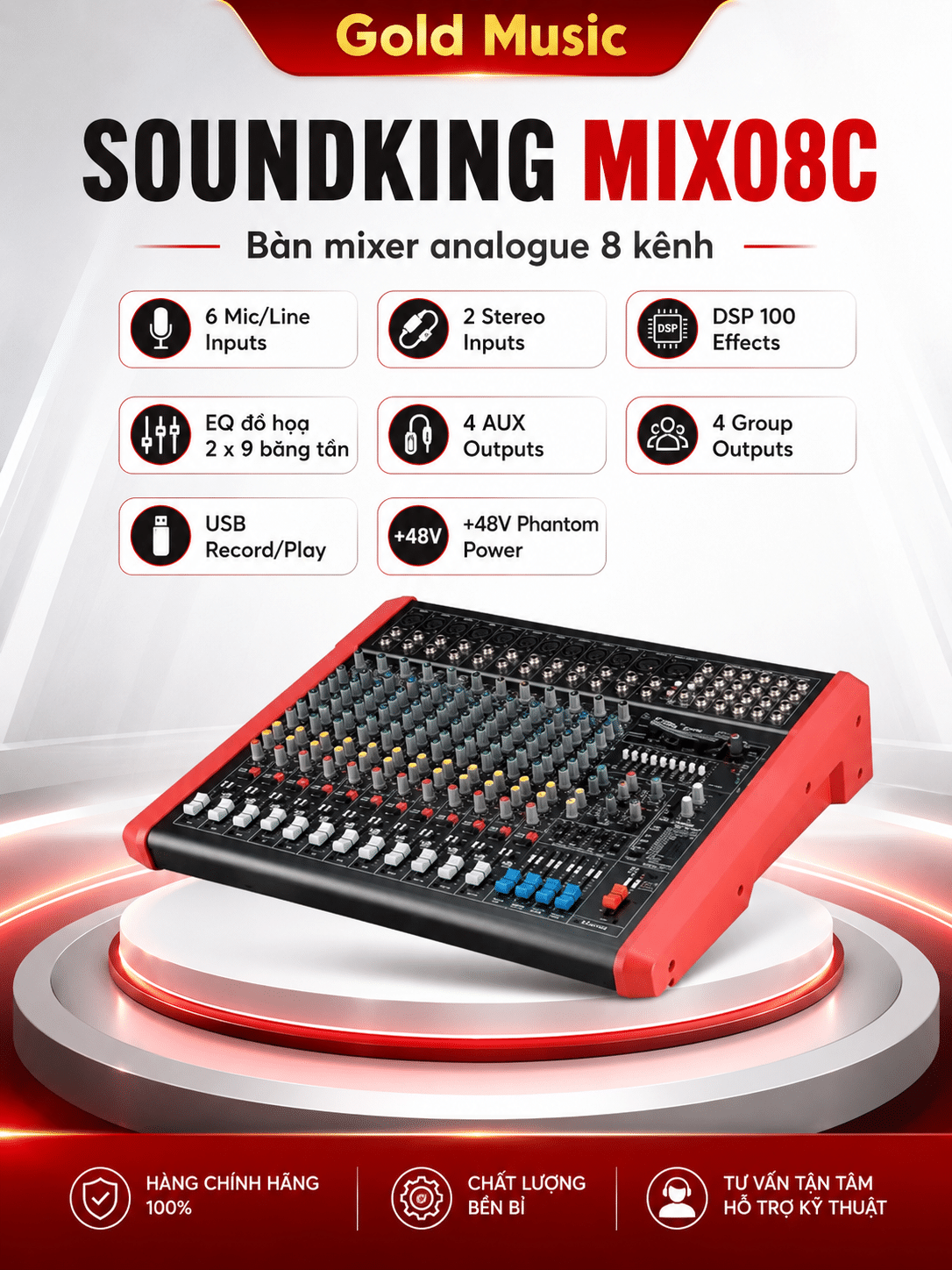 SOUNDKING MIX08C Bàn mixer analogue 8 kênh soundking mix08c ban mixer analogue 8 kenh