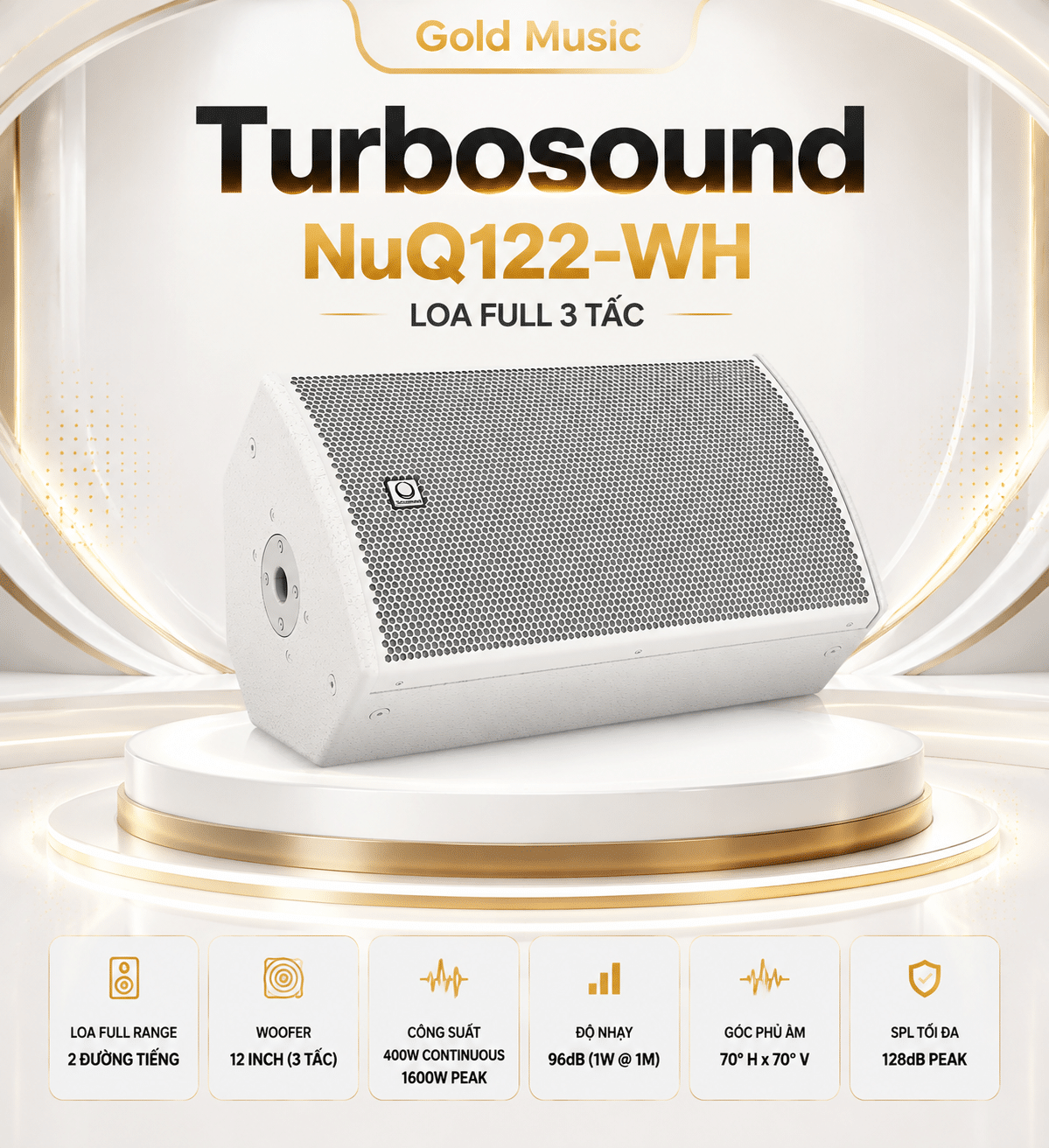 Turbosound NuQ122-WH Loa Full 3 tấc turbosound nuq122 wh loa full 3 tac