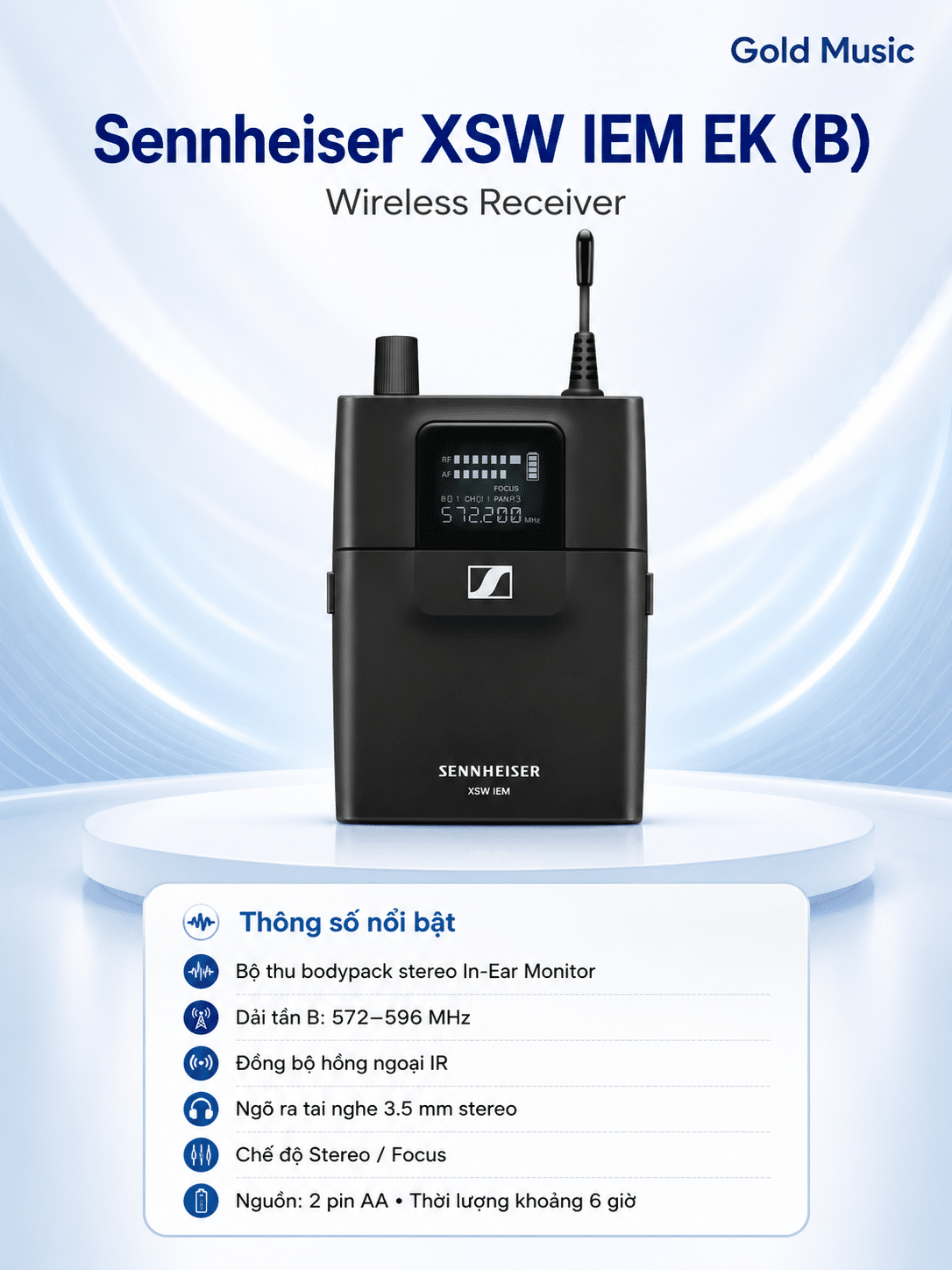 XSW IEM EK (B) Wireless Receiver Sennheiser xsw iem ek b khong day receiver