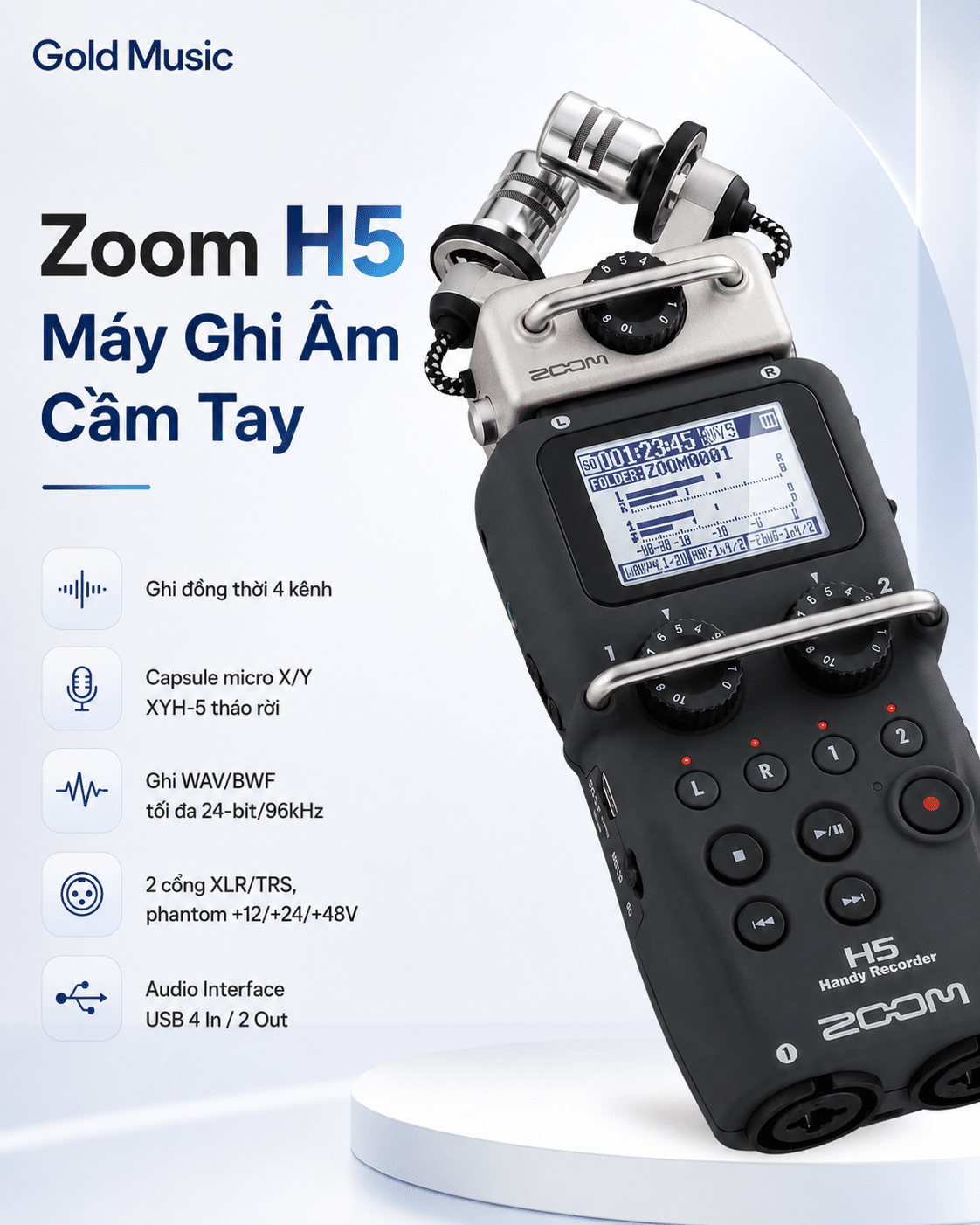 Zoom H5 Máy Ghi Âm Cầm Tay zoom h5 may ghi am cam tay