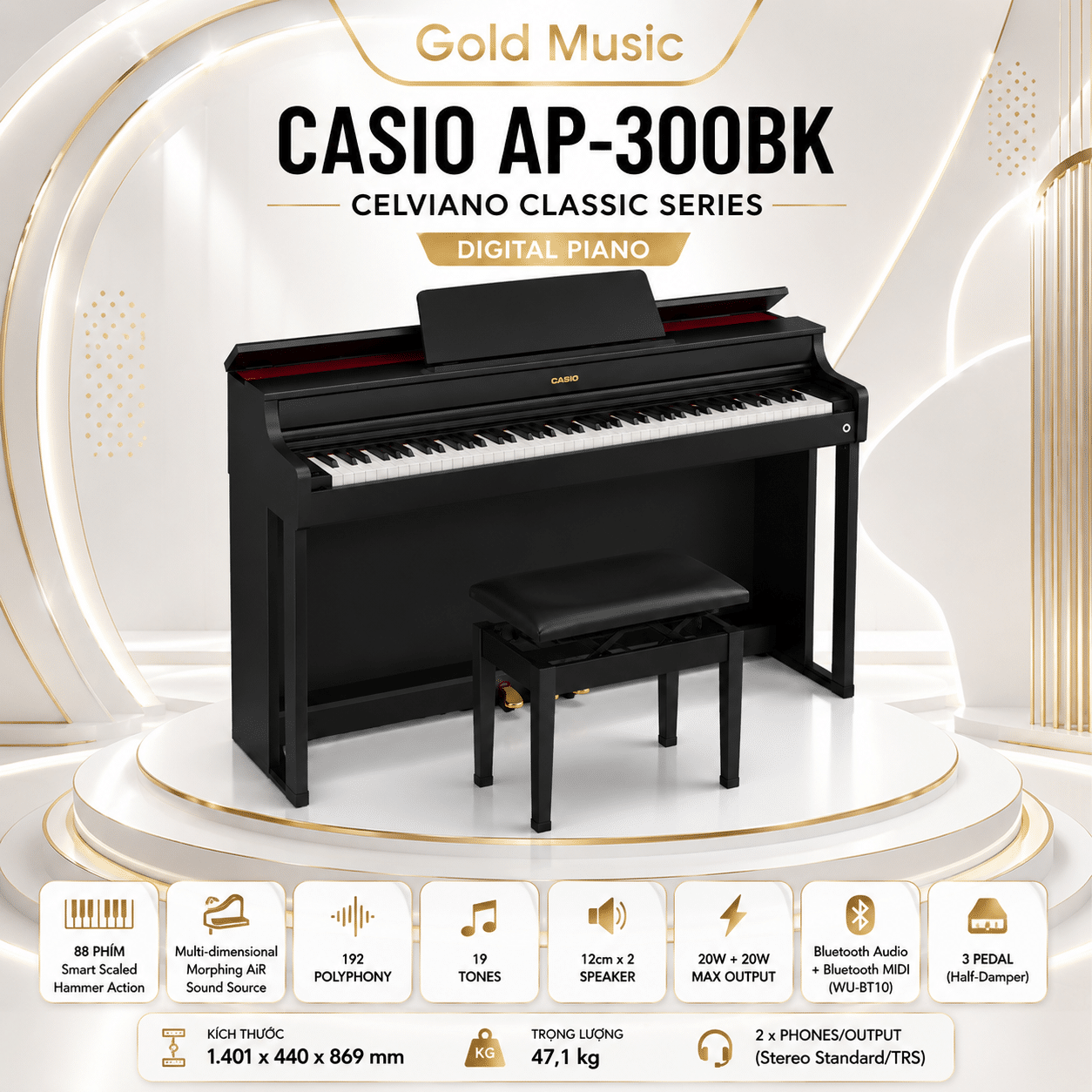 CASIO AP-300BK ĐÀN PIANO ĐIỆN CELVIANO CLASSIC SERIES casio ap 300bk piano dien celviano classic