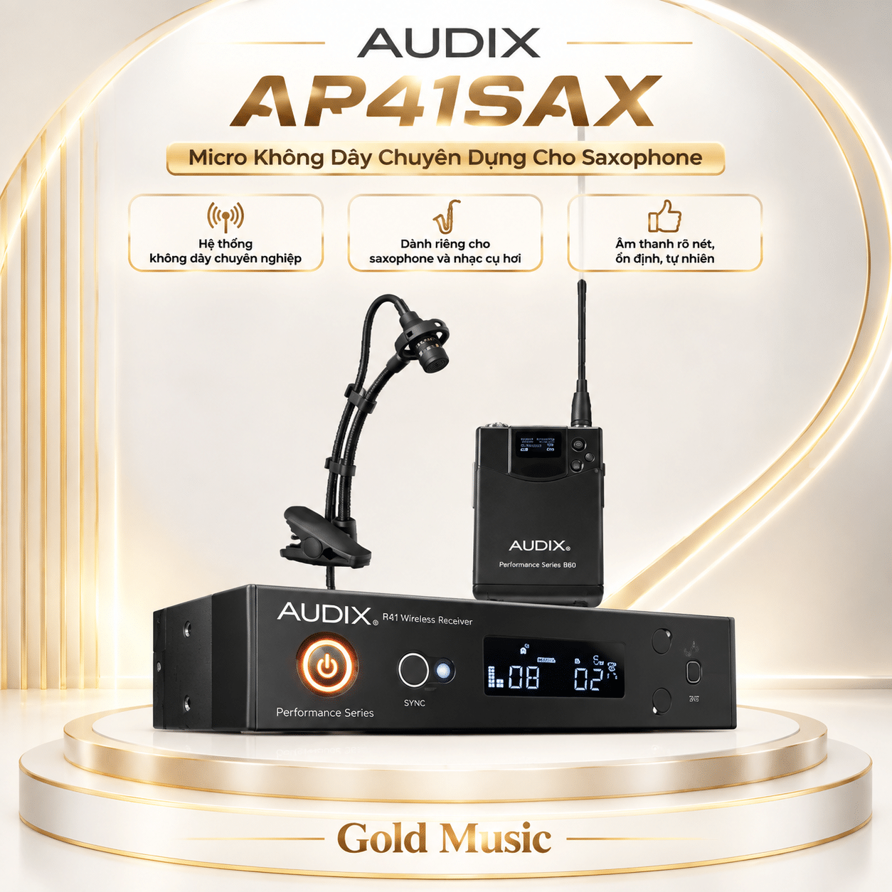 Audix AP41SAX micro không dây chuyên dụng cho saxophone audix ap41sax micro khong day chuyen saxophone