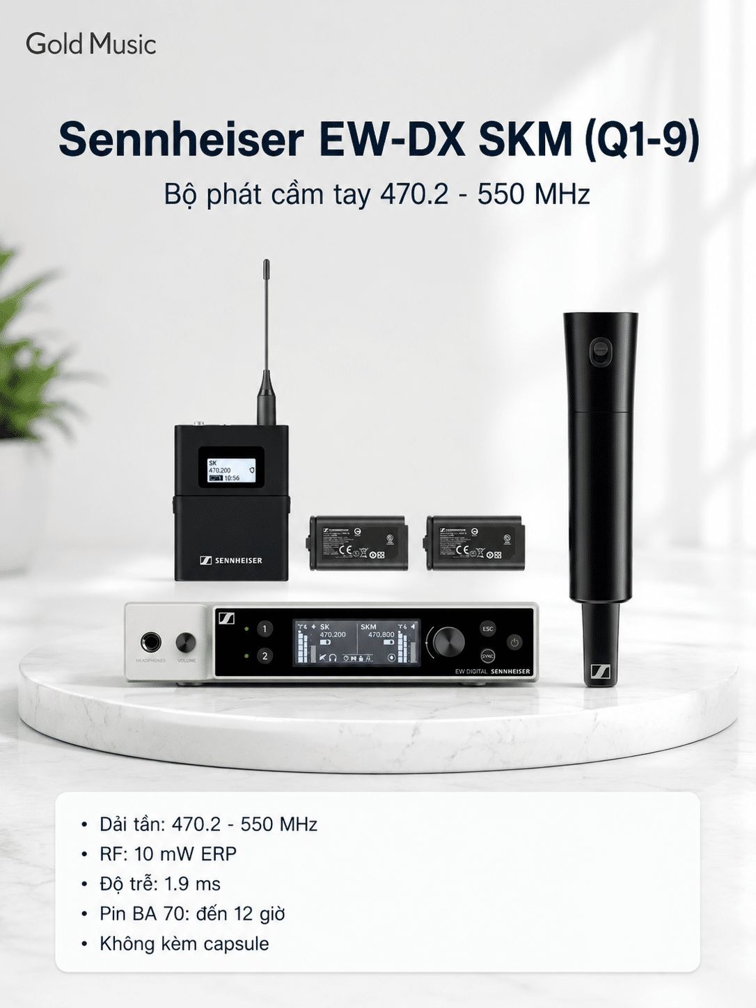 EW-DX SKM (Q1-9) Bộ phát cầm tay 470.2 - 550 MHz Sennheiser ew dx skm q1 9 bo phat