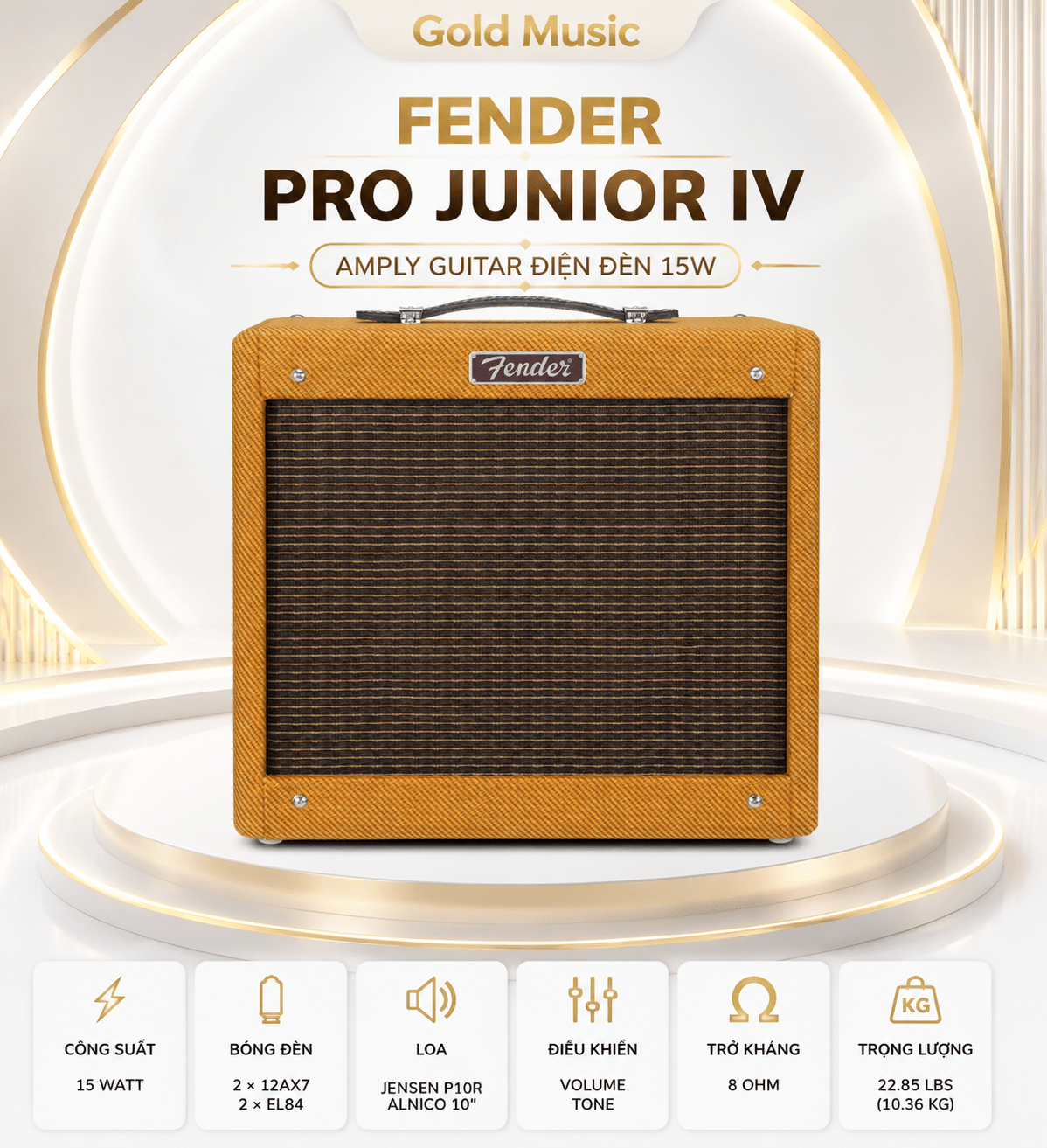 Fender Pro Junior IV amply guitar điện âm mạnh sống động fender pro junior iv ampli guitar dien