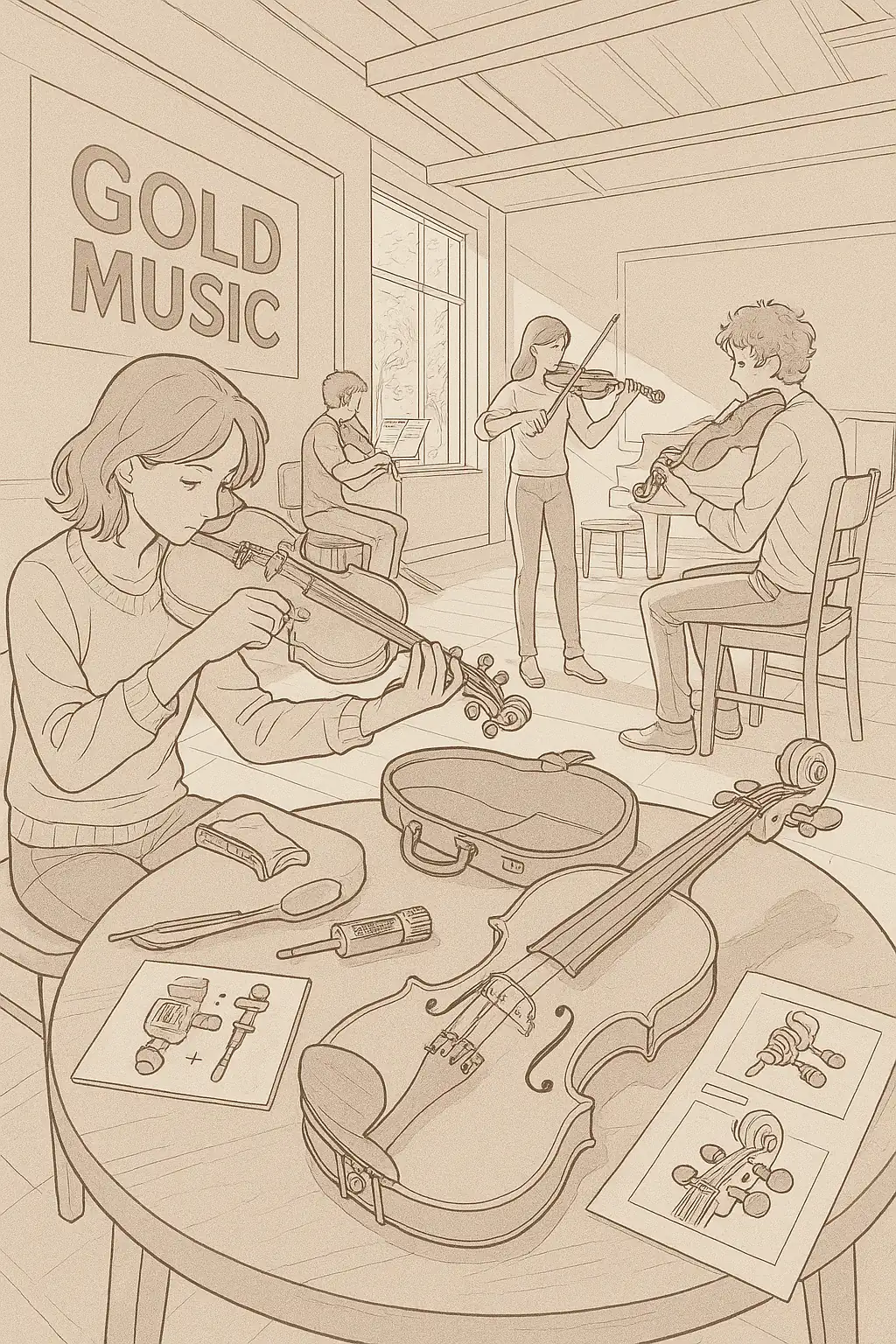 lam sao de chon bo dieu chinh day tu dong cho violin 3