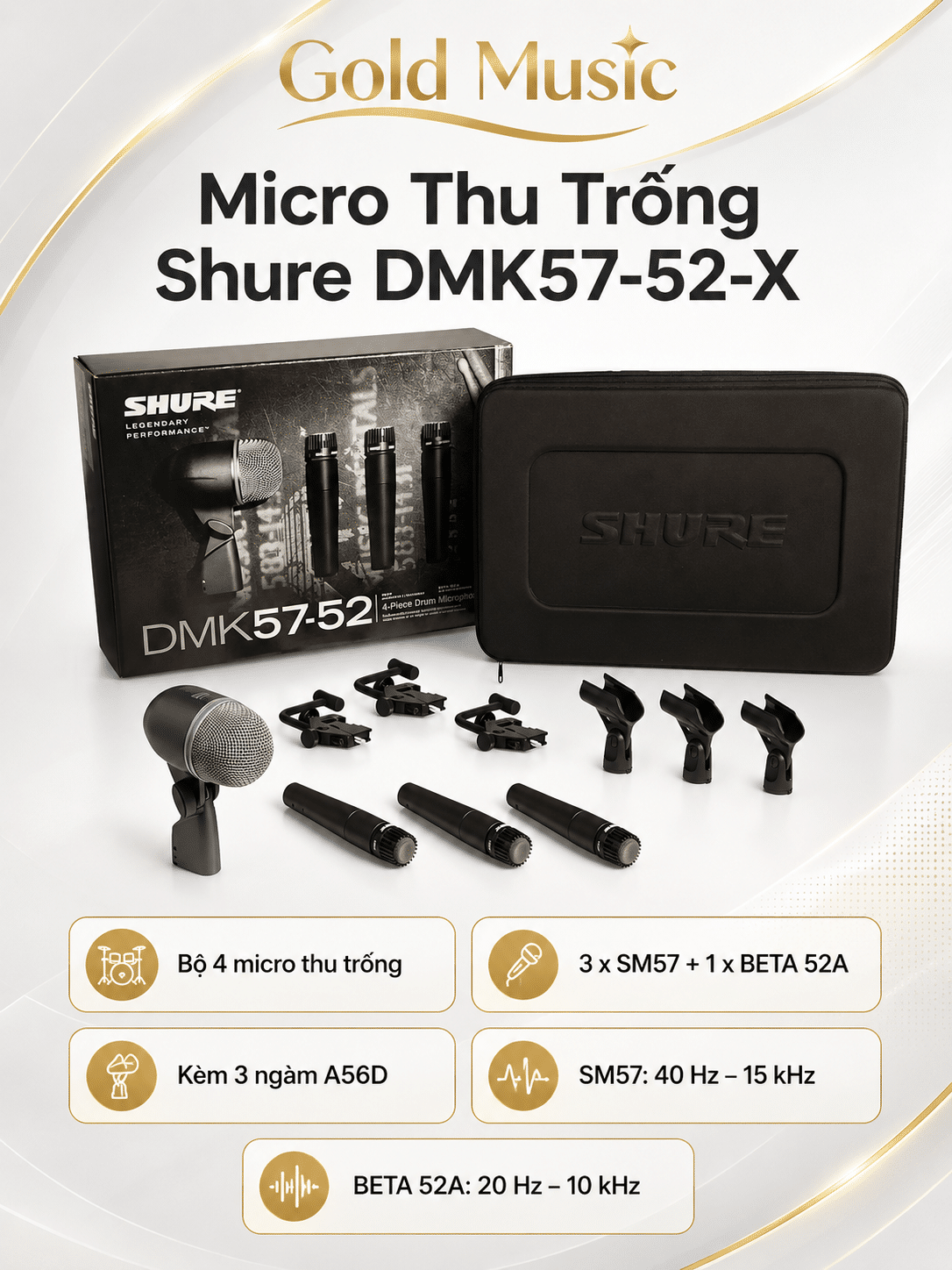 Micro Thu Trống Shure DMK57-52-X micro thu trong shure dmk57