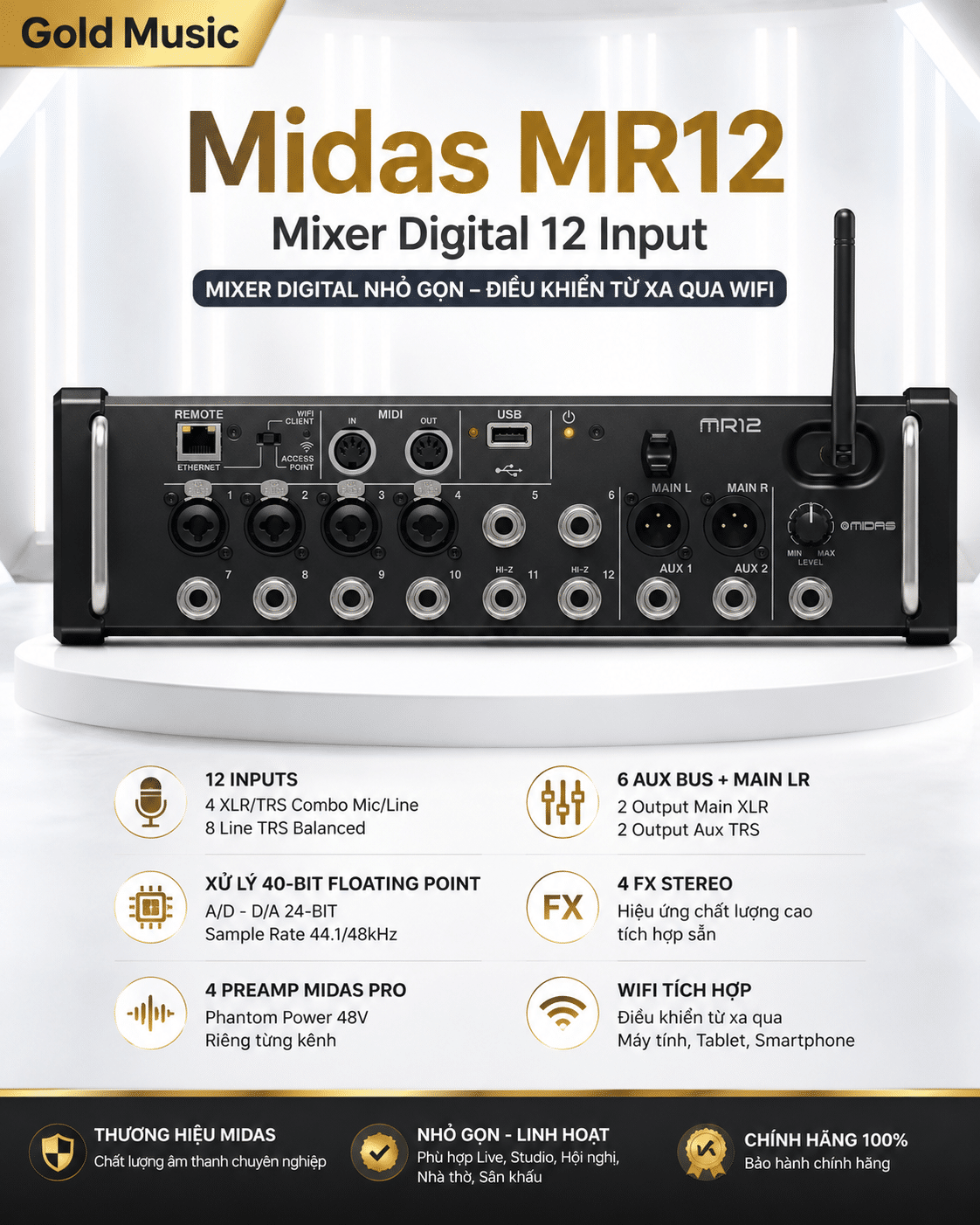 Midas MR12 Mixer Digital 12 Input midas mr12 mixer digital 12 input