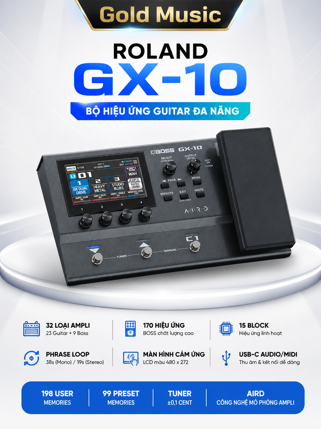 Roland GX-10 Bộ hiệu ứng guitar roland gx 10 bo hieu ung guitar