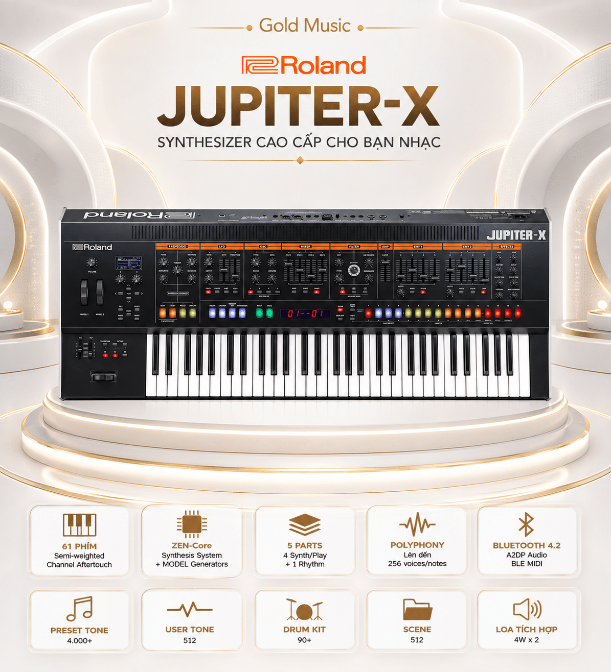Roland JUPITER-X đàn phím điện tử cao cấp cho ban nhạc roland jupiter x dan phim dien tu