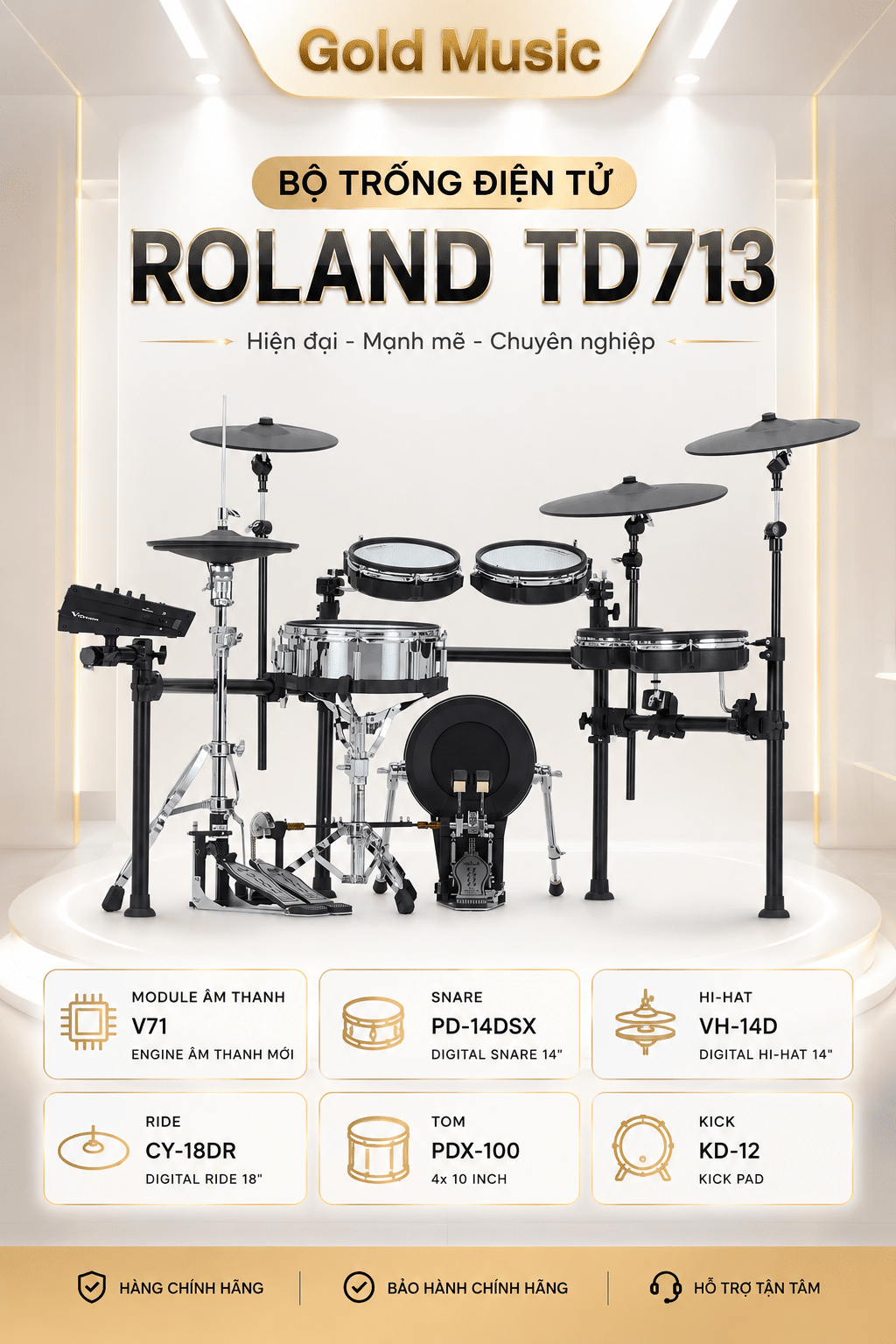 Roland TD713 bộ trống điện tử hiện đại dành cho nhạc công roland td713 bo dien tu hien trong