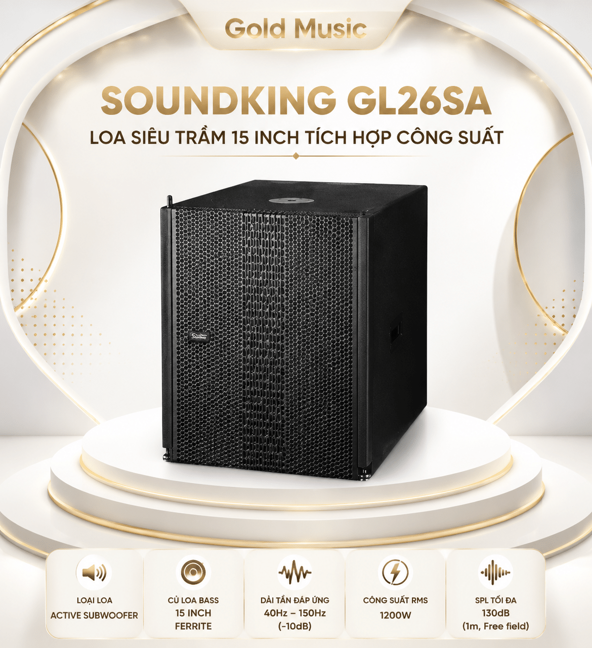 Soundking GL26SA loa siêu trầm 15 inch tích hợp công suất soundking gl26sa loa sieu 15 tich hop