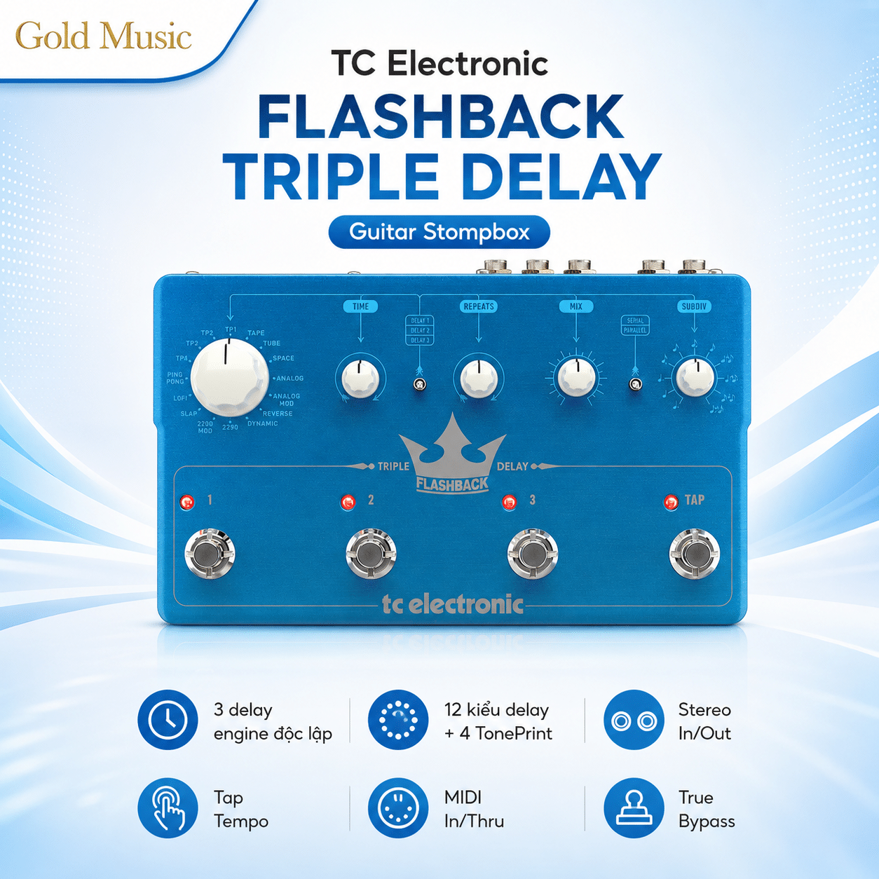 Tc Electronic FLASHBACK TRIPLE DELAY Guitar Stompboxes tc electronic flashback triple delay guitar