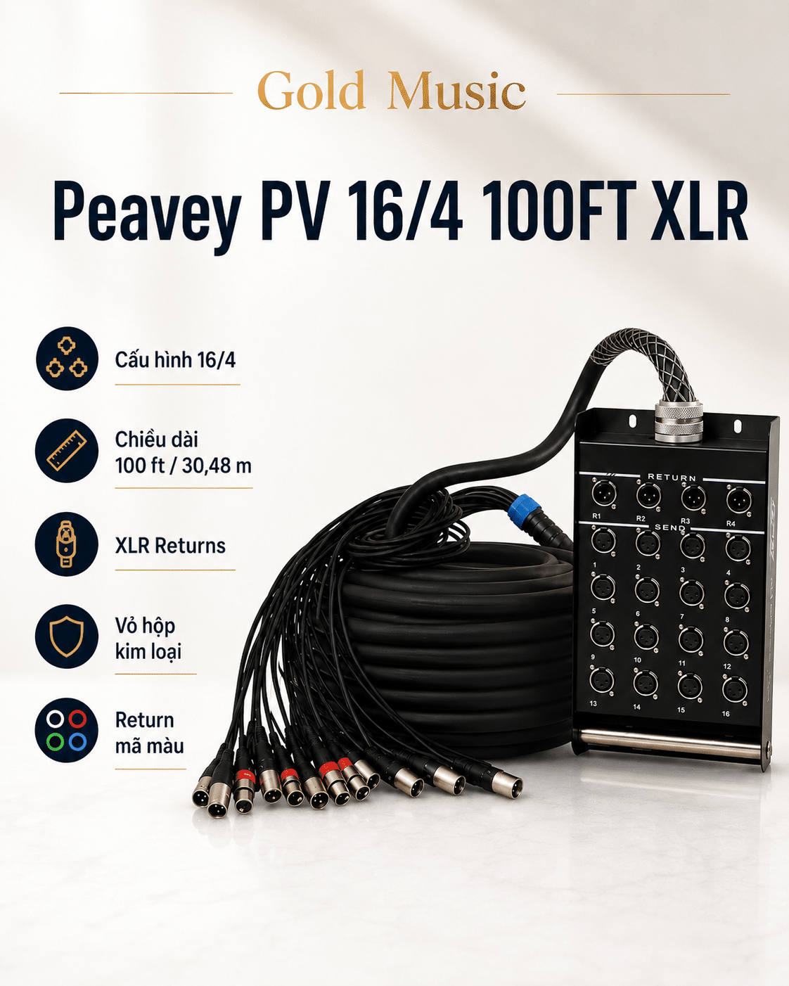 AUDIOLINK PEAVEY PV 16/4 100FTXLR audiolink peavey pv 16 4 100ftxlr