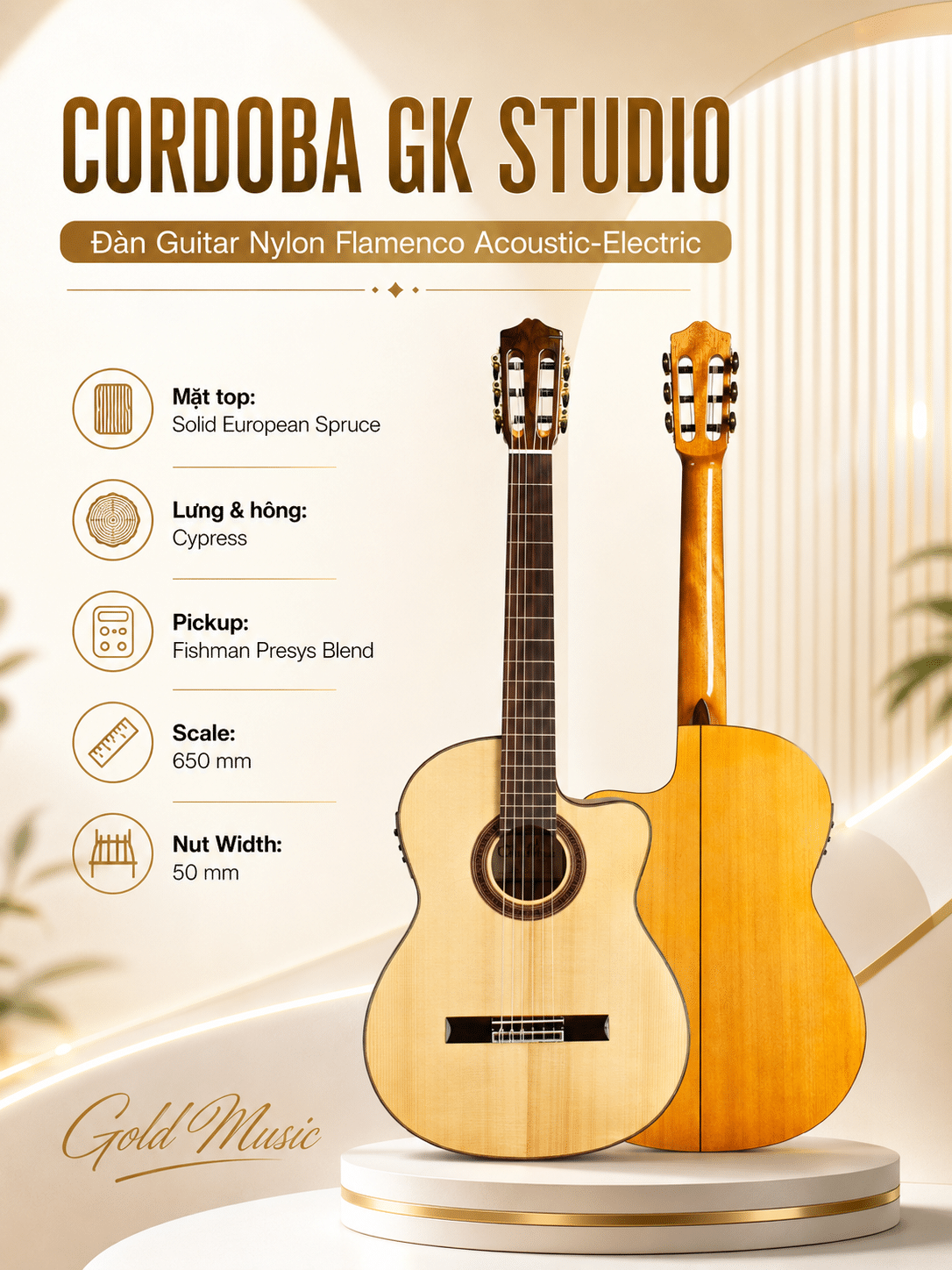 CORDOBA GK STUDIO ĐÀN GUITAR NYLON cordoba gk studio guitar nylon