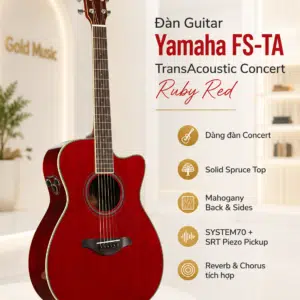 dan guitar yamaha fs ta transacoustic concert ruby red 1