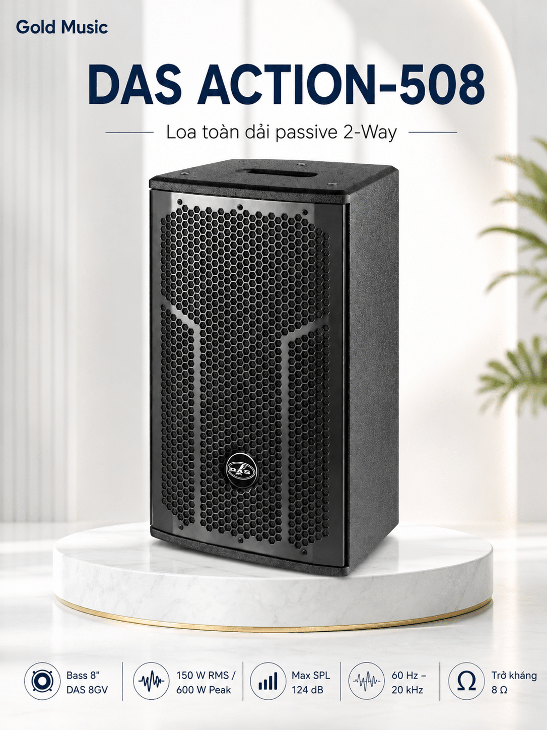 DAS ACTION-508 Loa toàn dải 150 W, 8” das action 508 loa toan dai 150