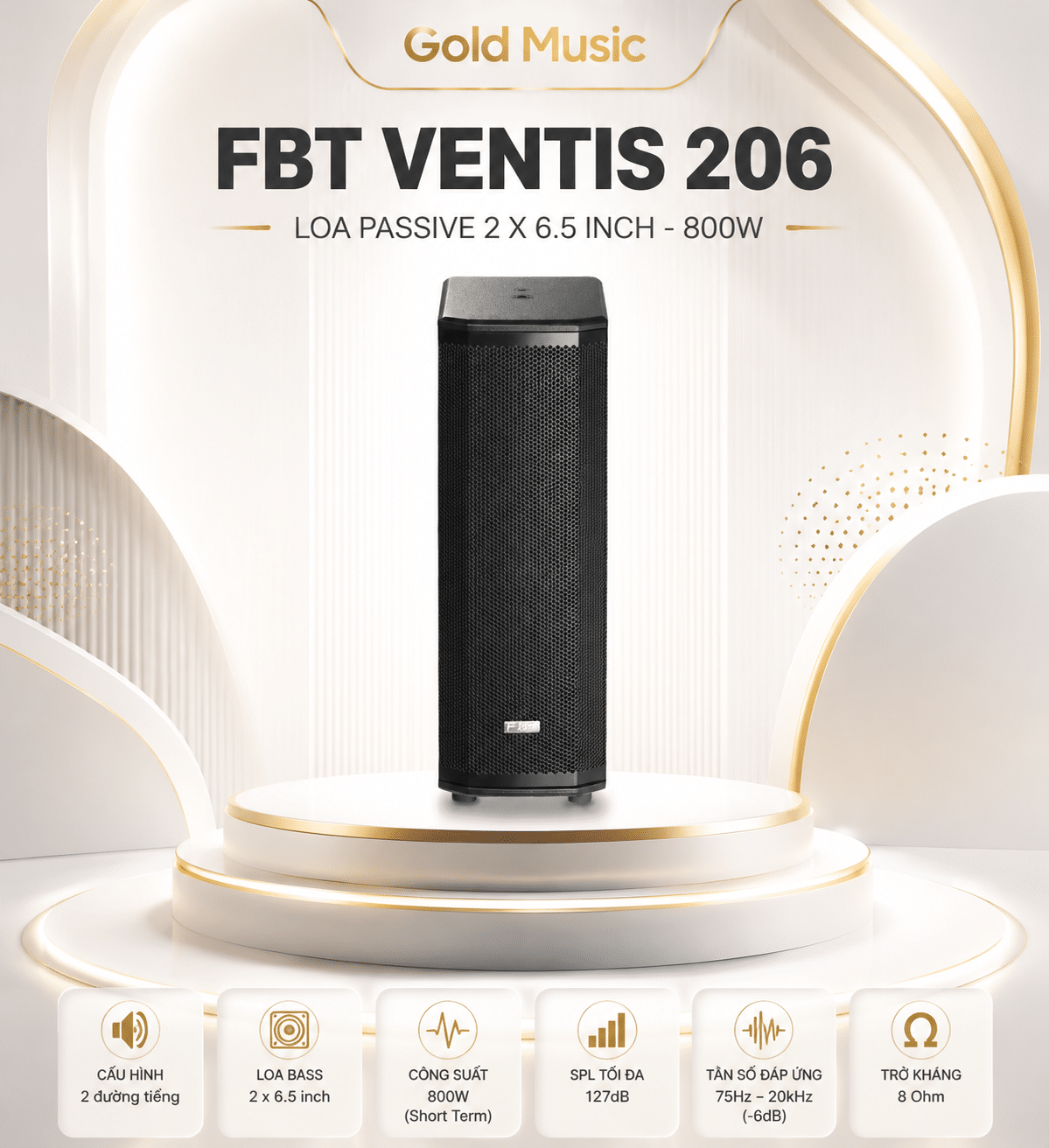 FBT VENTIS 206 Loa passive 800W 6.5inch fbt ventis 206 loa passive 800w 6
