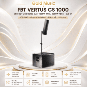 vertus cs 1000 w loa cot lien cong suat 2000w 12inch fbt