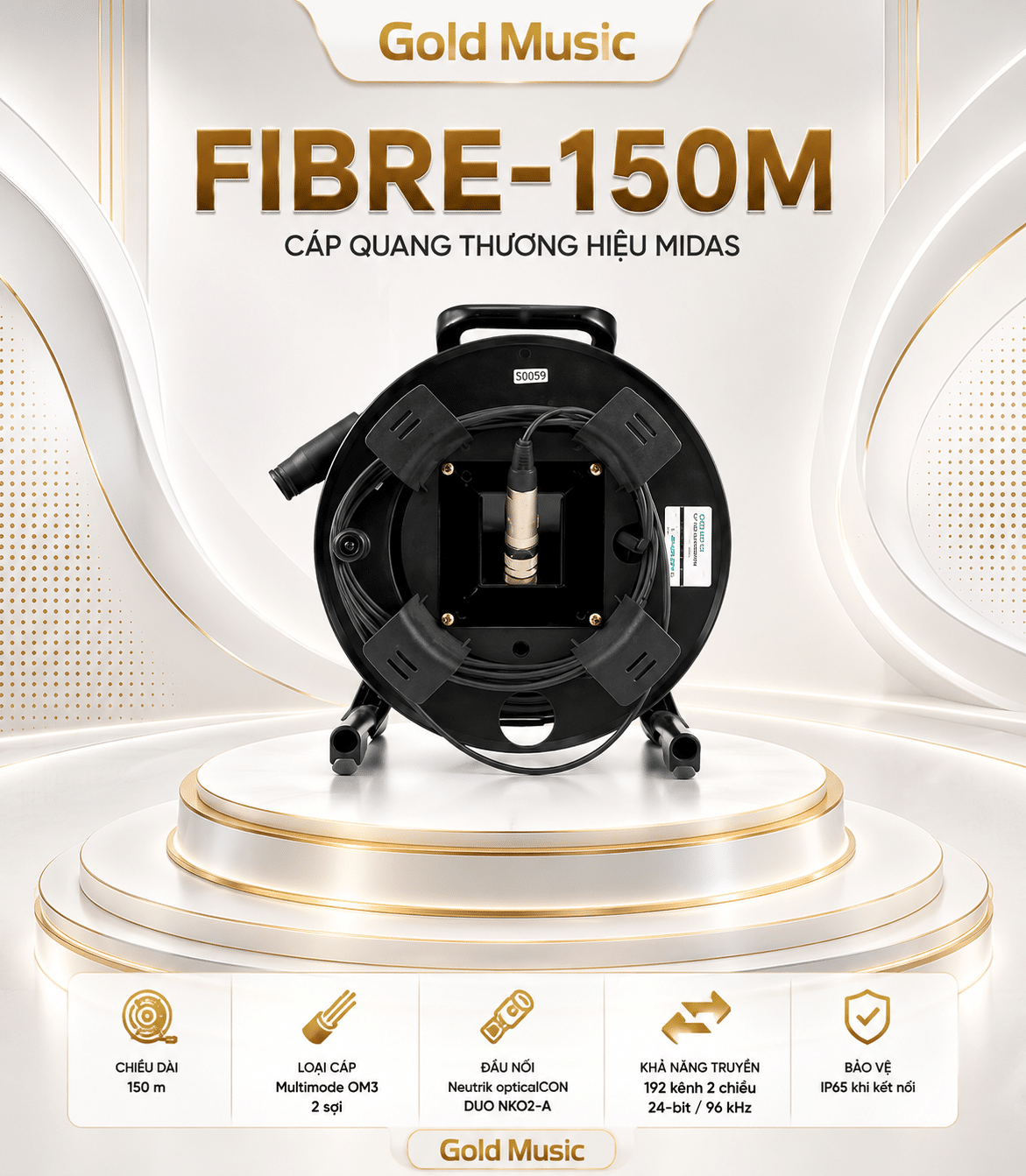 FIBRE-150M Cáp Quang thương hiệu Midas fibre 150m cap quang thuong hieu midas