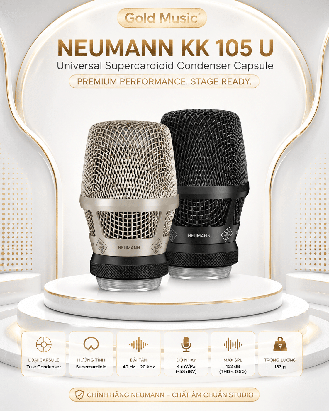 KK 105 U Đầu Capsule Supercardioid Đa Năng Neumann kk 105 u dau capsule supercardioid da