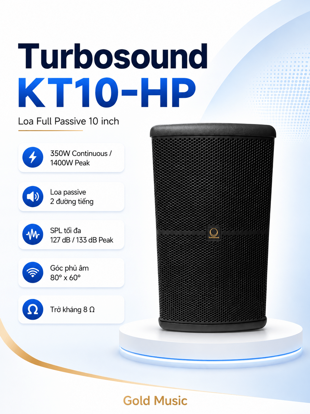 KT10-HP Loa Full Passive 1400W 10inch Turbosound kt10 hp loa full passive 1400w 10inch