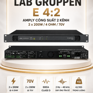 labgruppen e 42 amply cong suat 2 kenh x 200w 4 ohm 70v 3