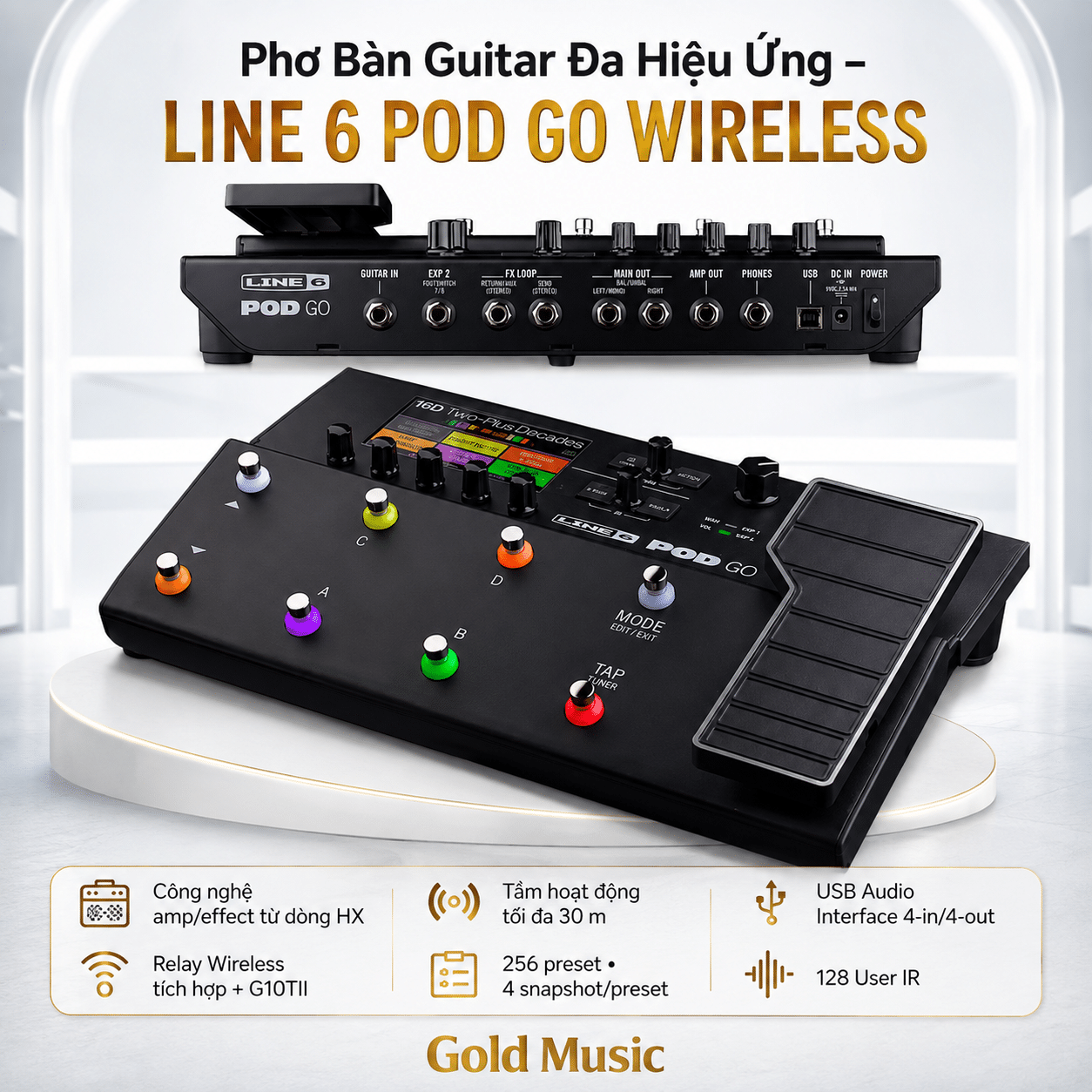 Phơ Bàn Guitar Đa Hiệu Ứng – LINE 6 POD GO WIRELESS line 6 pod go wireless