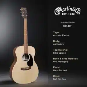 Martin X Series 000-X2E Sitka Spruce Acoustic Guitar w/Bag martin x series 000 x2e sitka 1