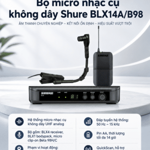 bo micro nhac cu khong day shure blx14a b98