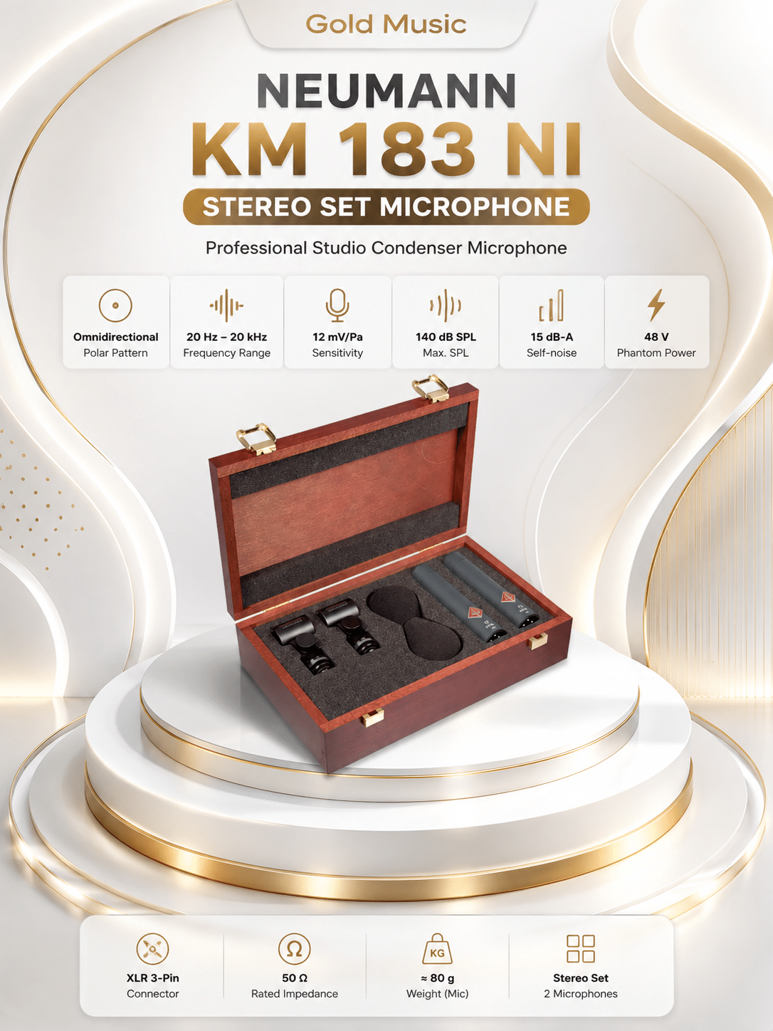 Neumann KM 183 NI Stereo Set Microphone condenser thu âm neumann km 183 ni stereo set microphone