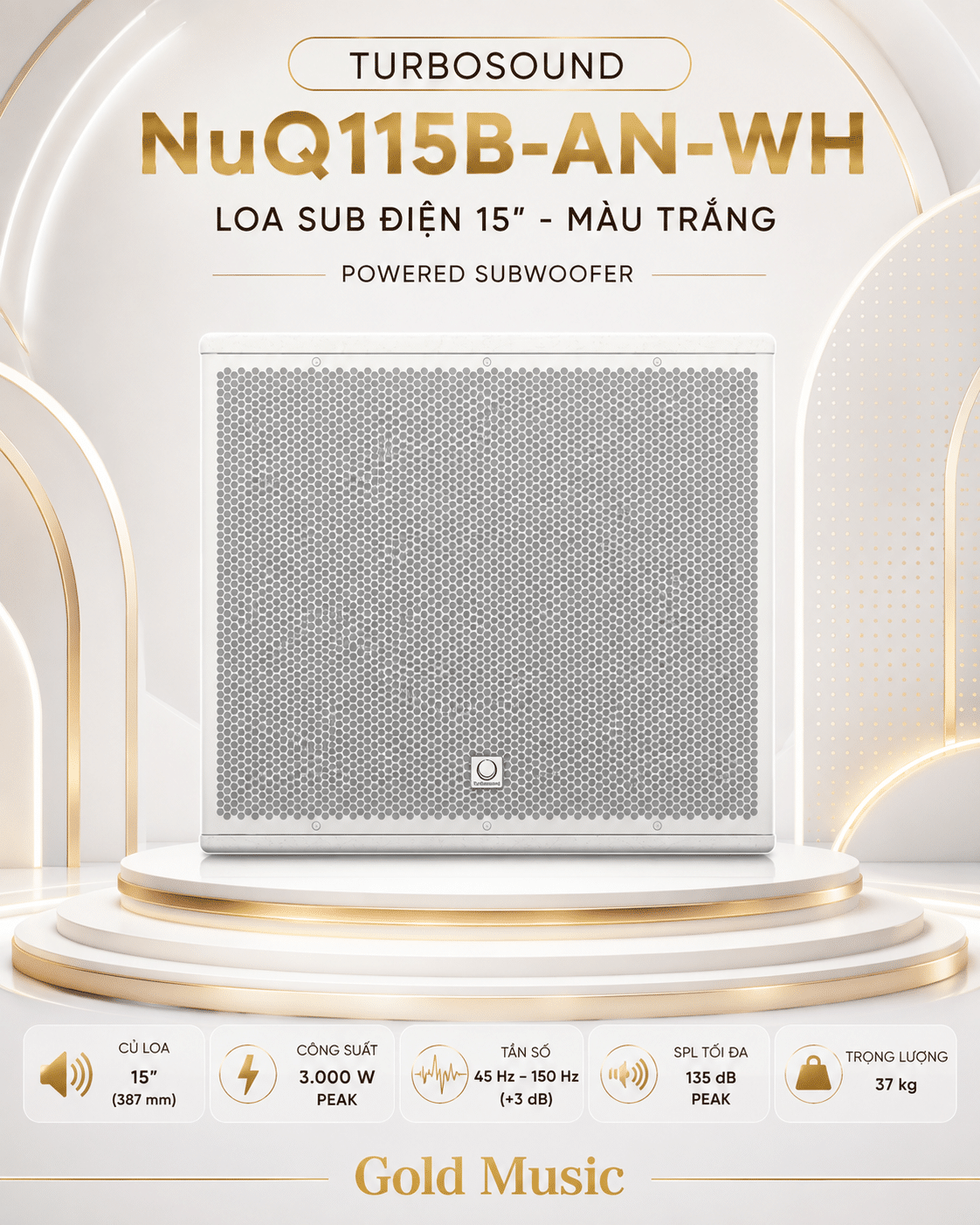 NuQ115B-AN-WH Loa Sub điện 4 tấc Turbosound nuq115b an wh loa sub dien 4