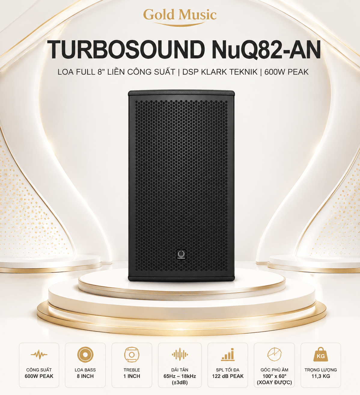 NuQ82-AN Loa full 8" Liền Công Suất Turbosound nuq82 an loa full 8 turbosound