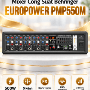 pmp550m powered mixer behringer 500w klark teknik multi fx fbq 3