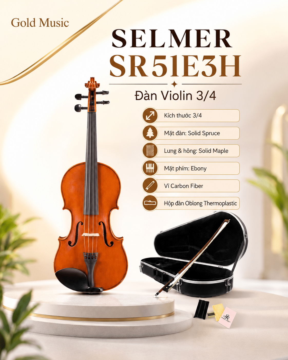 SELMER SR51E3H Đàn Violin 3/4 selmer sr51e3h dan violin 3 4