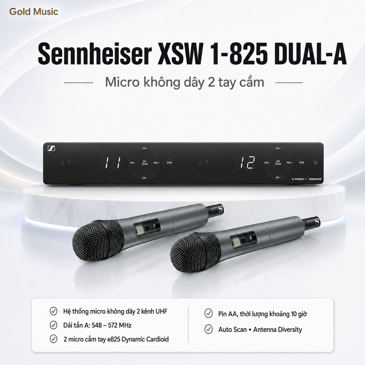 Sennheiser XSW 1-825 DUAL-A Microphone không dây sennheiser xsw 1 825 dual a microphone